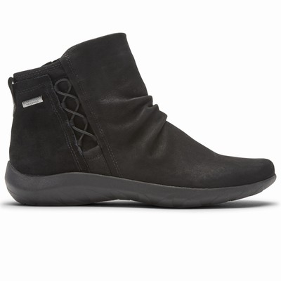 Rockport Cobb Hill Amalie Waterproof Ghillie Stiefel Damen Schwarz RHL-960842